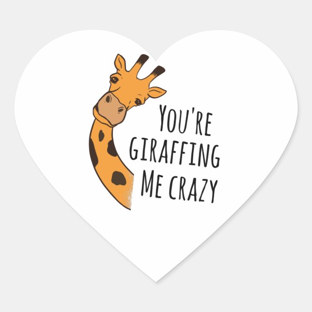 Sticker Cœur Tu me girafes fou (Devant)