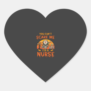 Sticker Cœur Tu ne peux pas m'effrayer infirmière crâne seringu