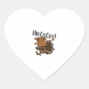 Sticker Cœur Turquie Moo Je suis une vache Fake Cow Fake Thanks