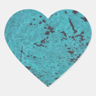 Sticker Cœur Turquoise bleu rouillé
