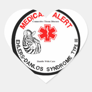 Sticker Cœur Type 3 alerte Médicale d'Ehlers Danlos
