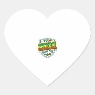 Sticker Cœur Typographie de pays audacieux Football Sénégal 202