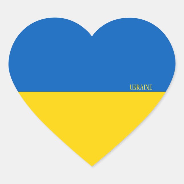 Sticker Cœur Ukraine Drapeau patriotique (Devant)