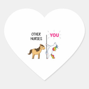 Sticker Cœur Un Cadeau Unicorne Pour Infirmière