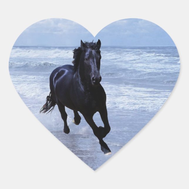 Sticker Cœur Un cheval sauvage et libre (Devant)