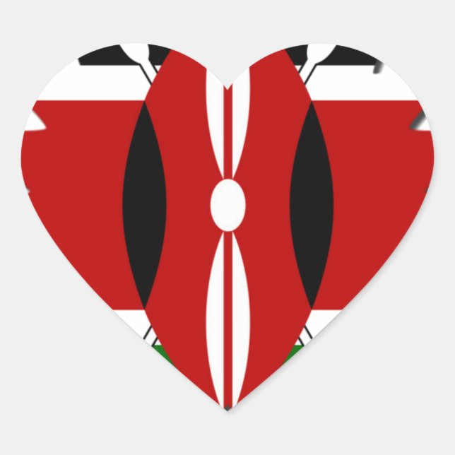 Sticker Cœur Un Motif kenyan dynamique : un art 18 étoiles (Devant)