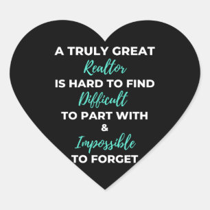 Sticker Cœur Un Vraiment Grand Réaltor Est Difficile À Trouver