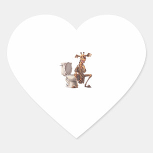 Sticker Cœur Une Mignonne Girafe En Pyjamas Assis Sur Des Toile