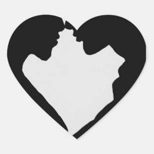 Sticker Cœur une silhouette de couples en forme de coeur