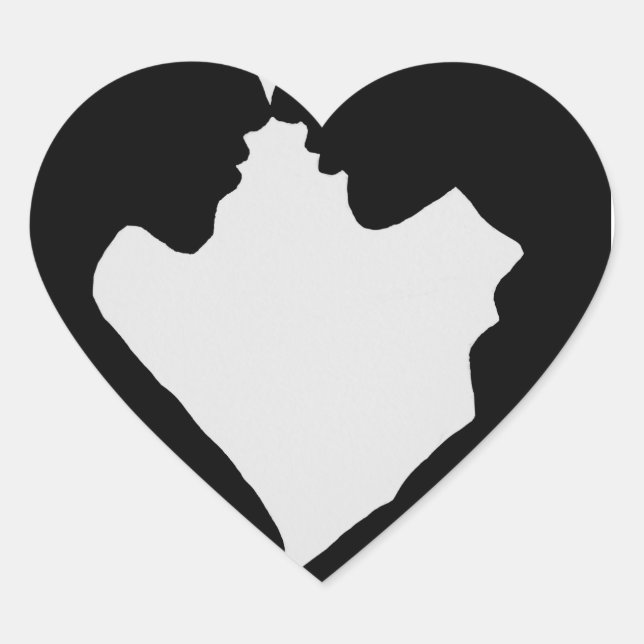 Sticker Cœur une silhouette en forme de coeur (Devant)