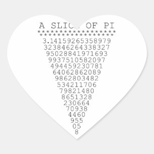 Sticker Cœur Une tranche de Pi Graphic