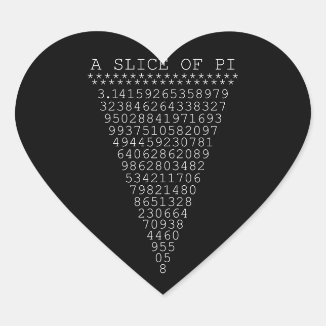 Sticker Cœur Une tranche intelligente de Pi (Devant)