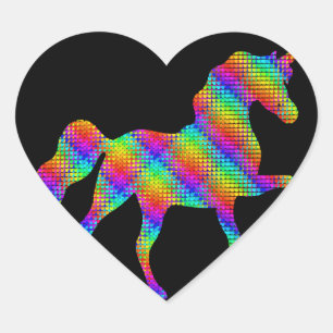 Sticker Cœur Unicorn Horse Rainbow Cadeau Coeur Unicorn