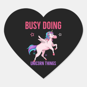 Sticker Cœur Unicorn Lover occupé à faire des choses Unicorn Ra