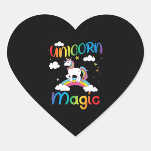 Sticker Cœur Unicorn magique