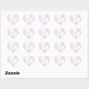 Sticker Cœur Unicorne et étoiles