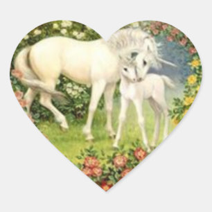 Sticker Cœur Unicorne vintage Et Foie