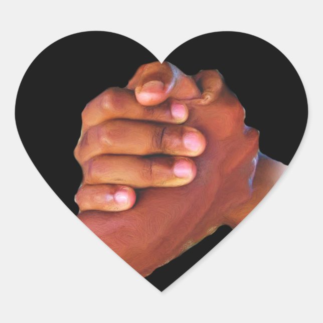Sticker Cœur Unité et amour, main dans la main_ (Devant)