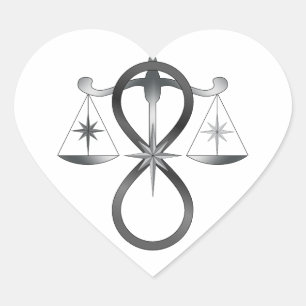 Sticker Cœur Unité religieuse Symbole de Dieu Pagan Monochrome