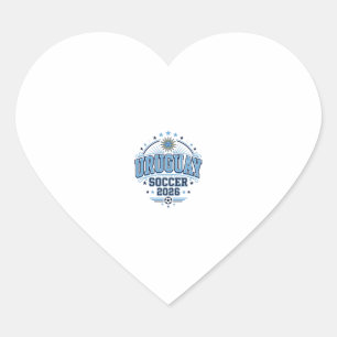 Sticker Cœur Uruguay Football 2026 Football Gras Pays Typograph