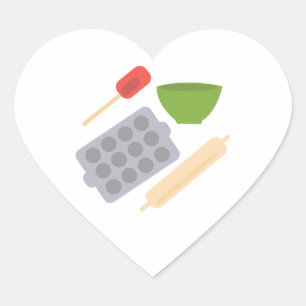 Sticker Cœur Ustensiles de cuisson