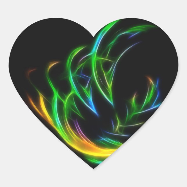 Sticker Cœur V flamme (Devant)