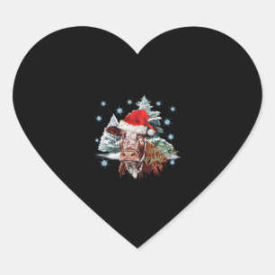 Sticker Cœur Vache de Noël