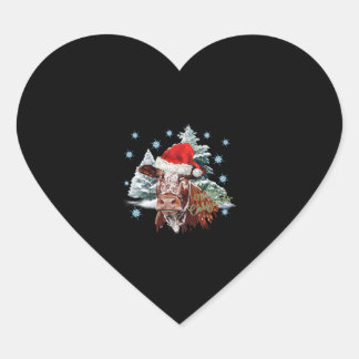 Sticker Cœur Vache de Noël