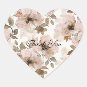 Sticker Cœur Vachère Fleurie Marron Rose Sud-Ouest