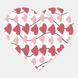 Sticker Cœur Valentines Coeurs Doodles Dots Motif
