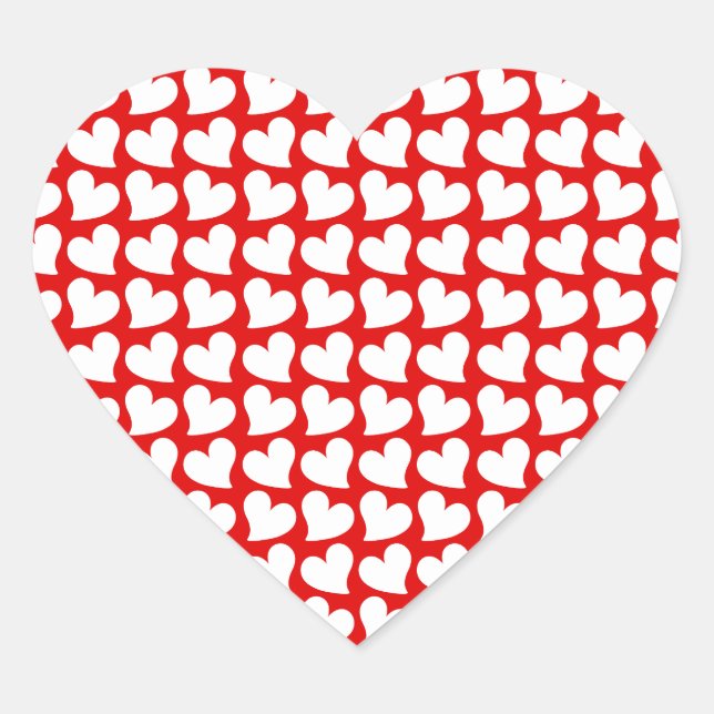 STICKER CŒUR VALENTINES COEURS ROUGE ET BLANC VALENTINE (Devant)