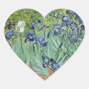 Sticker Cœur Van Gogh Still Life : Vase avec Irises