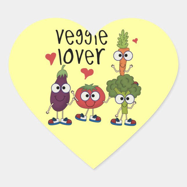 Sticker Cœur Veggie Lover (Devant)