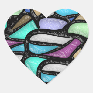 Sticker Cœur Verre en forme libre (Stickers en forme de coeur)