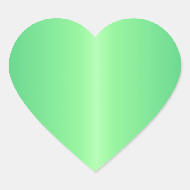Sticker Cœur Vert 1 - Vert menthe et vert Shamrock (Devant)