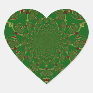 Sticker Cœur Vert vintage
