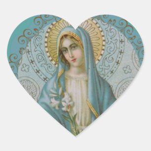 Sticker Cœur Vierge Marie impeccable décorative