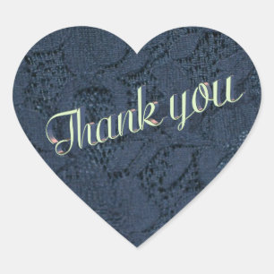 Sticker Cœur Vintage Blue Lace Merci