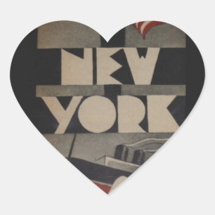 Sticker Cœur Vintage New York Travel