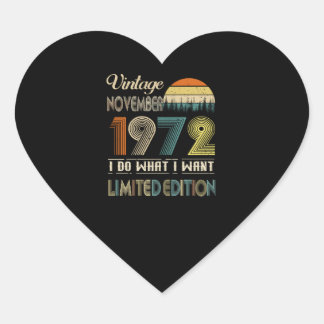Sticker Cœur Vintage novembre 1972 Ce que je veux édition limit