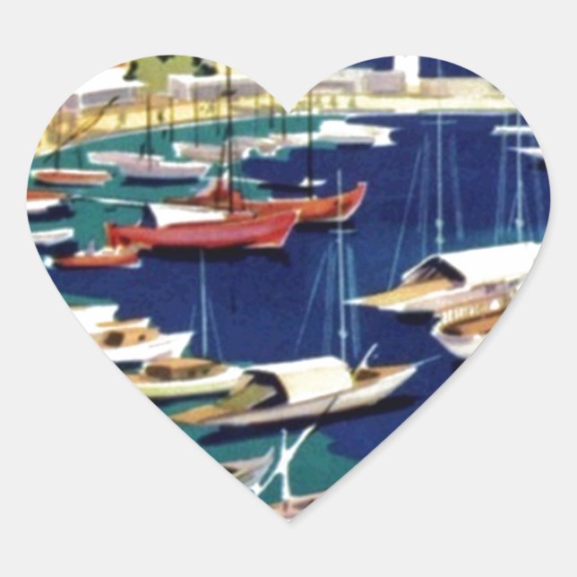 Sticker Cœur Vintage voyage Athènes Grèce (Devant)