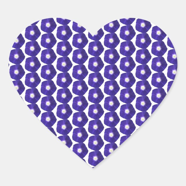 Sticker Cœur Violet profond Matin gloire motif floral (Devant)