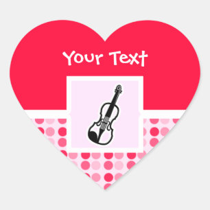 Sticker Cœur Violon mignon