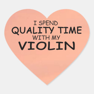 Sticker Coeur Violon Temps Qualité