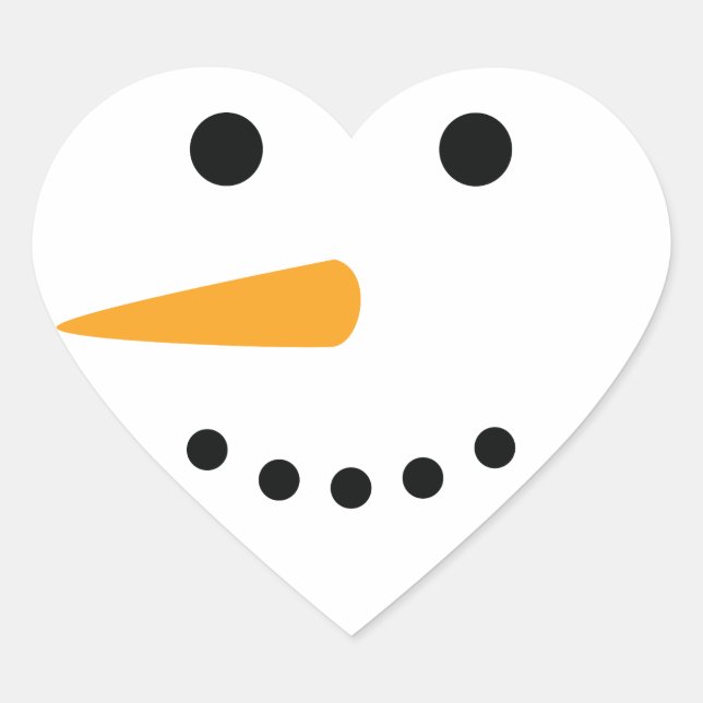 Sticker Cœur Visage de neige (Devant)