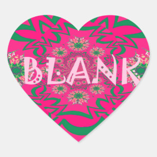 Sticker Cœur Vivid Vivid Bébé rose floral violet ombrage Monogr
