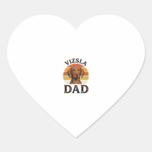 Sticker Cœur Vizsla Papa Gravure Vintage Dessin De Chien_1