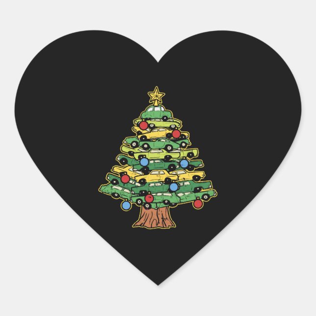 Sticker Cœur Voiture Noël Arbre Noël Noël Joyeux Noël Voiture (Devant)