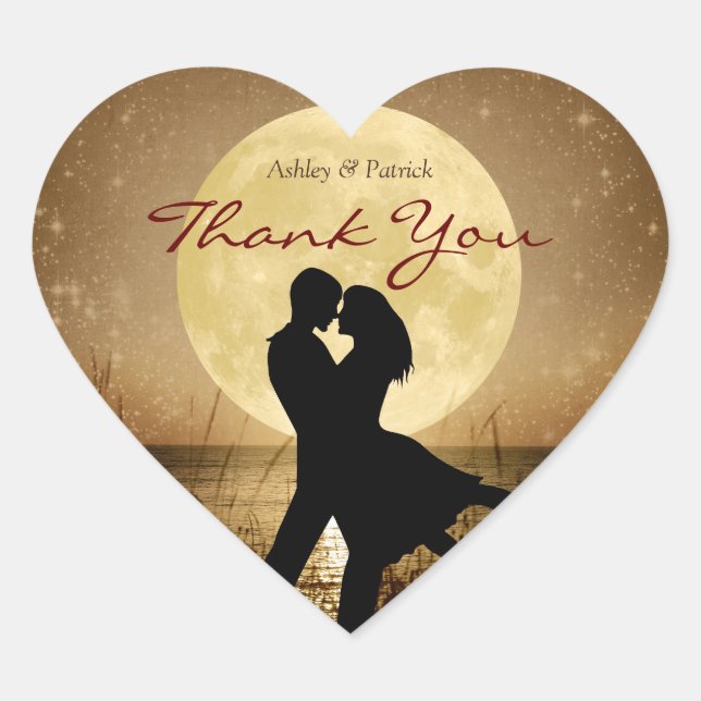 Sticker Cœur Volez-moi vers l'autocollant Mariage de Merci de l (Devant)