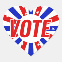 VOTE rouge blanc et bleu étoiles rayons Élection 2